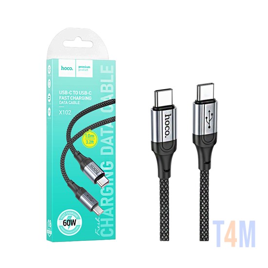 Hoco Cable X102 Fresh Type-C to Type-C 60W 3A 1M Black