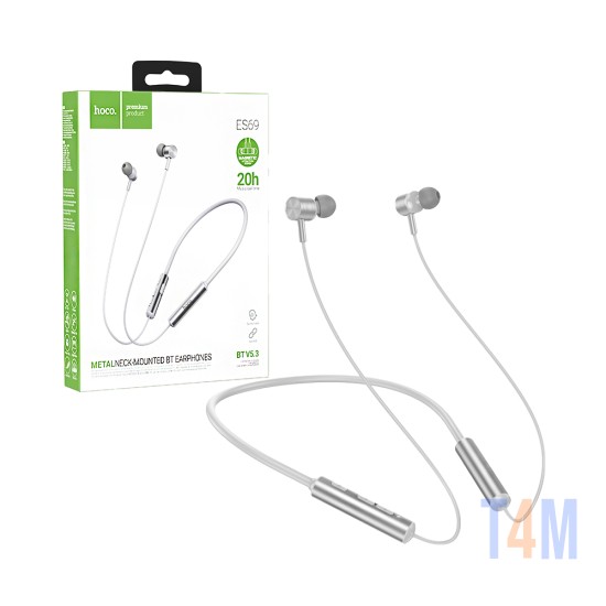 Hoco Neckband Earphones ES69 Platinum Gray