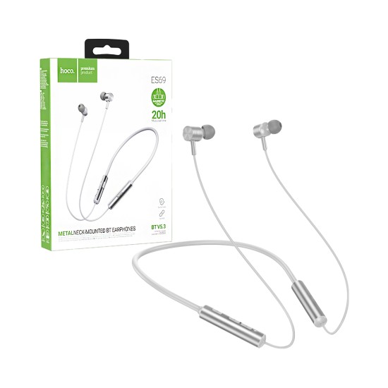 Hoco Neckband Earphones ES69 Platinum Gray