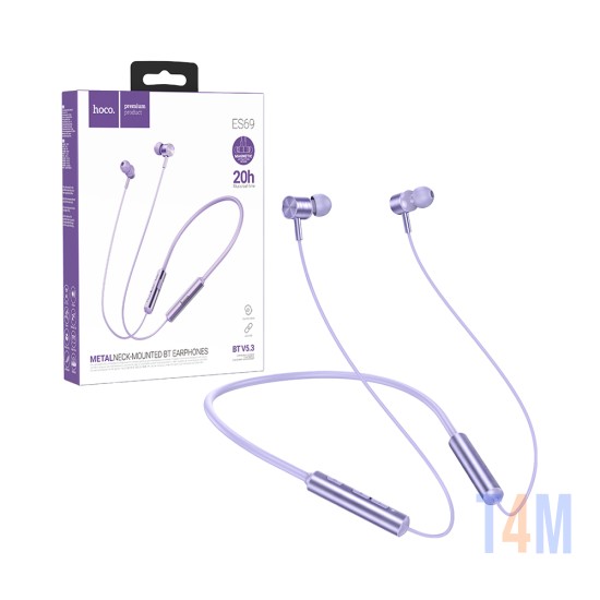 Auscultadores Neckband Hoco ES69 Platinum Roxo