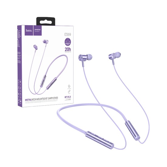 Hoco Neckband Earphones ES69 Platinum Purple