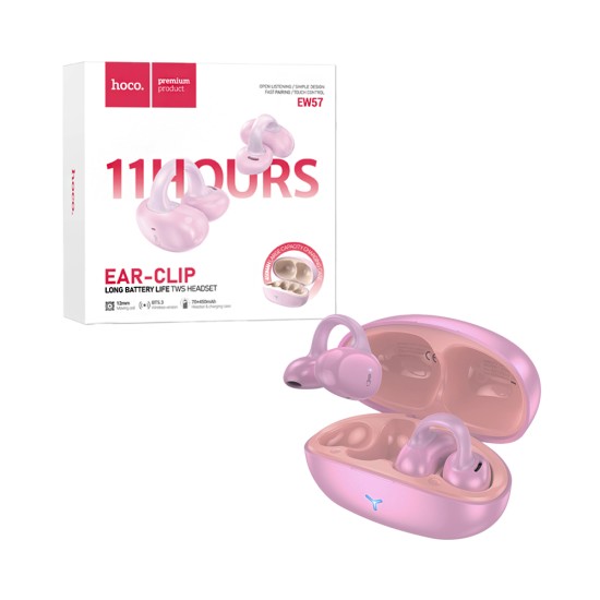 Hoco True Wireless Earbuds EW57 Auspicious Clip-On Pink Fluff