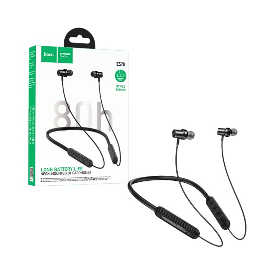 Hoco Neckband Earphones ES70 Armour Black