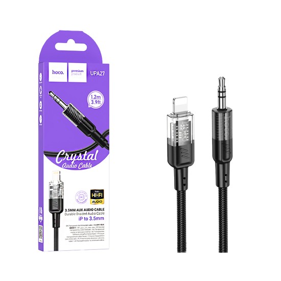 Hoco Audio Conversion Cable UPA27 Spirit Transparent Lightning to 3.5mm 1.2m Black