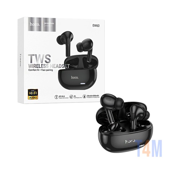 Auriculares True Inalámbricos Hoco EW60 Norman Negro