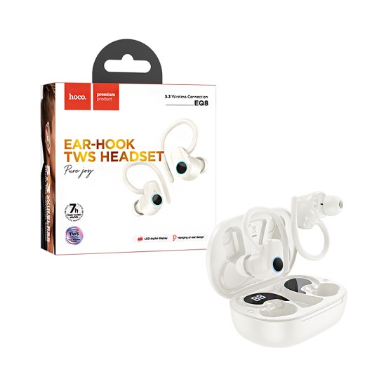 Hoco True Wireless Earbuds EQ8 Pure joy Milky White