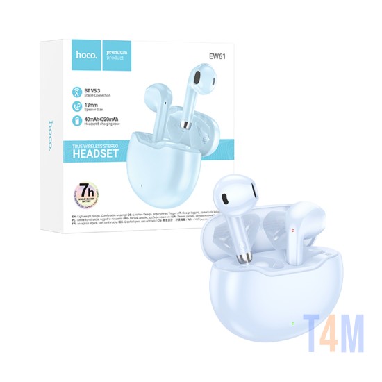 Auriculares True Inalámbricos Hoco EW61 June Azul