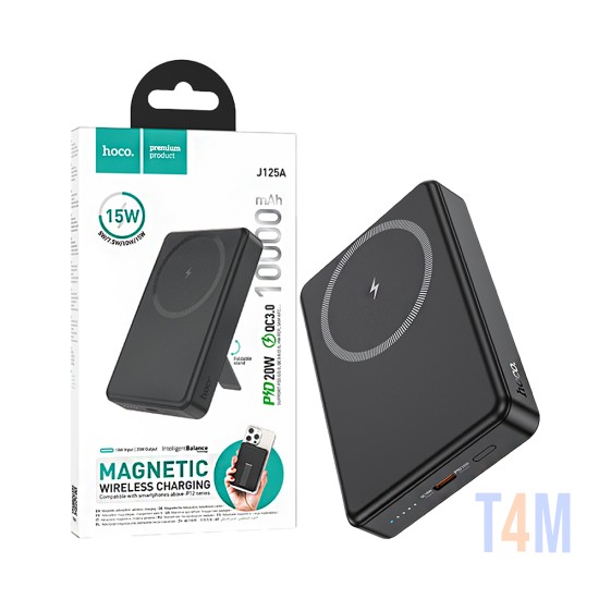 Power Bank Magnético Hoco J125A Power PD20W 10000mAh Negro