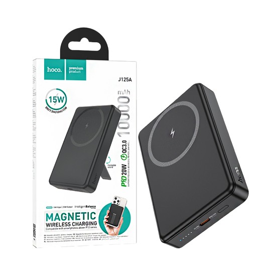 Power Bank Magnético Hoco J125A Power PD20W 10000mAh Preto