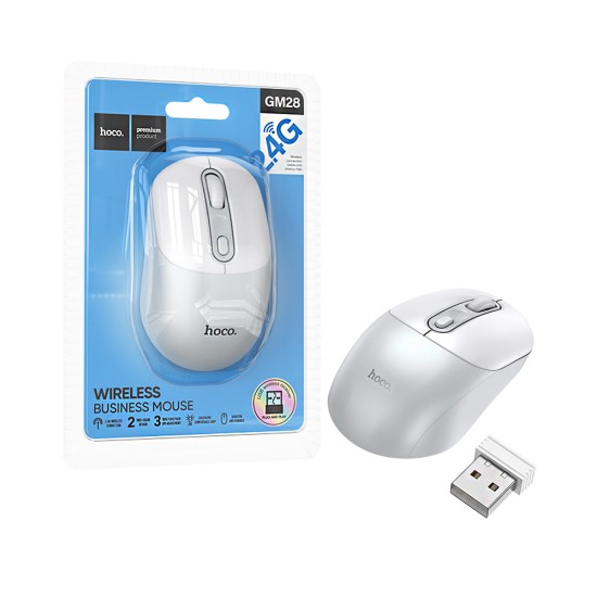 Hoco Wireless Mouse GM28 2.4GHz White Gray