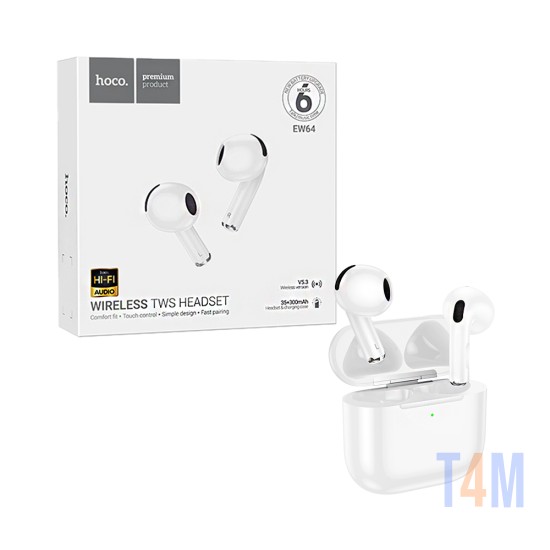 Auriculares True Inalámbricos Hoco EW64 Blanco