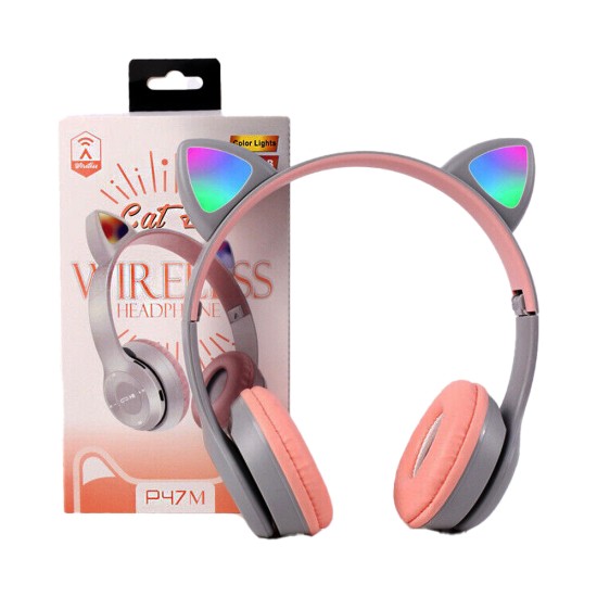 Wireless Headphones P47M Cat Ear Gray