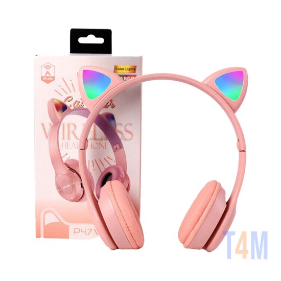 Wireless Headphones P47M Cat Ear Pink