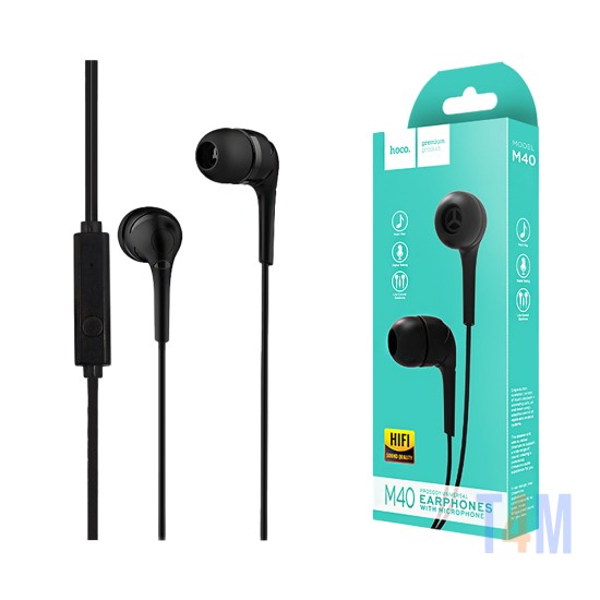 Auriculares Universal Hoco M40 Prosody con Cable y Micrófono 3,5mm 1,2m Negro