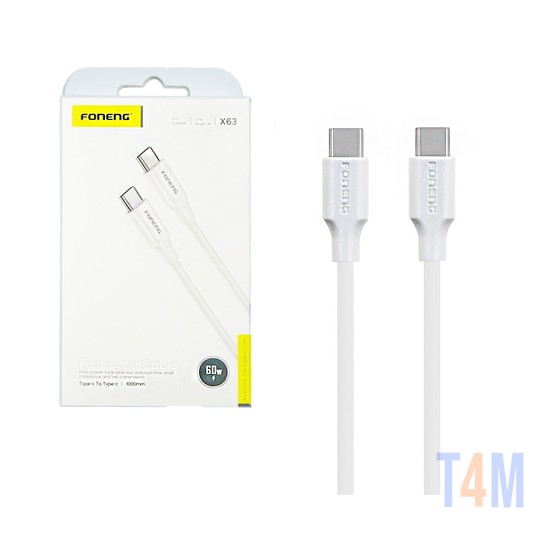 Cable Foneng  X63 Tipo-C 60W 3A 1M Branco