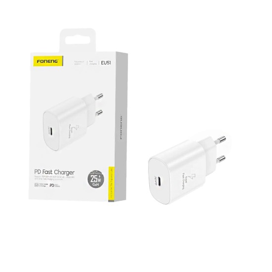 Adaptador Foneng EU51 Tipo-C PD 20W GAN Branco