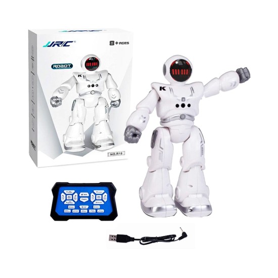 JJRC Space Robot R18 Intelligent with Gesture Sensing Mode and Touch Response With Remote Control White Gray