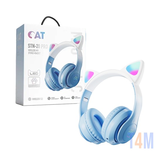 Wireless Headphones STN-28 Pro Cat Ear Blue