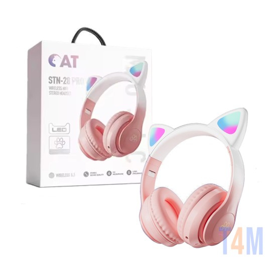 Wireless Headphones STN-28 Pro Cat Ear Pink