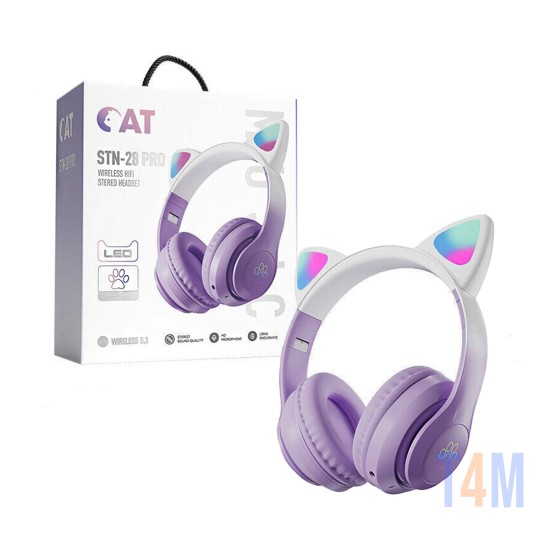 Auriculares Inalámbricos STN-28 Pro Cat Ear Púrpura