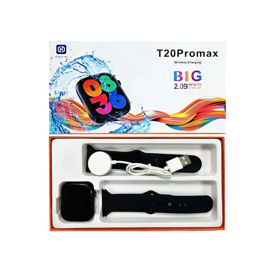 Smartwatch T20 Pro Max com 2 Alças 2,09" (Versão para Chamada) Preto