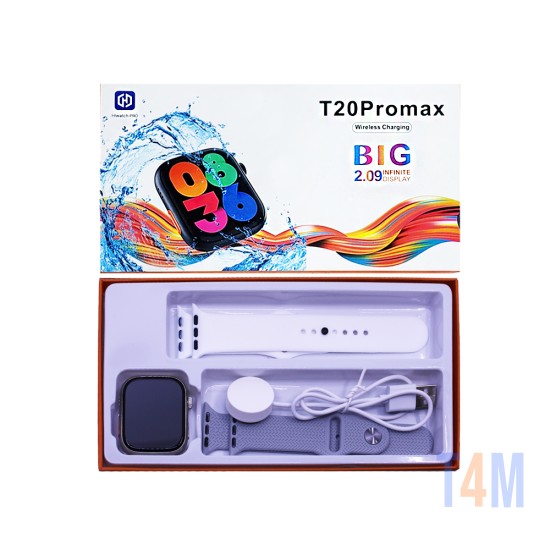 Smartwatch T20 Pro Max com 2 Alças 2,09" (Versão para Chamada) Branco