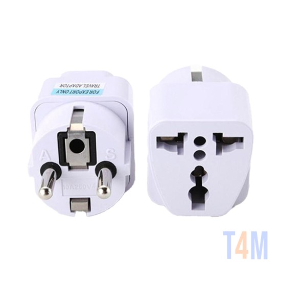 Adaptador de viaje universal Convertidor de enchufe Blanco