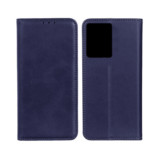 Capa Flip de Couro com Bolso Interno para Oppo A77 5g Azul