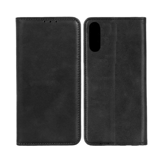 Capa Flip de Couro com Bolso Interno para Samsung Galaxy A70 Preto