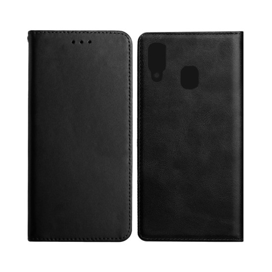 Capa Flip de Couro com Bolso Interno para Samsung Galaxy A40 Preto