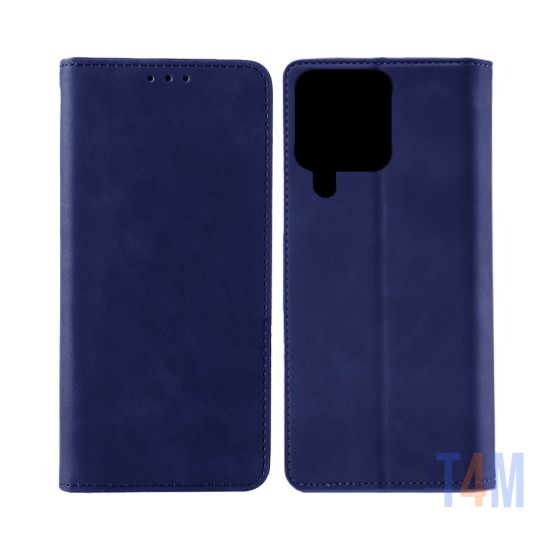 Leather Flip Cover with Internal Pocket For Samsung Galaxy A22 4g Blue