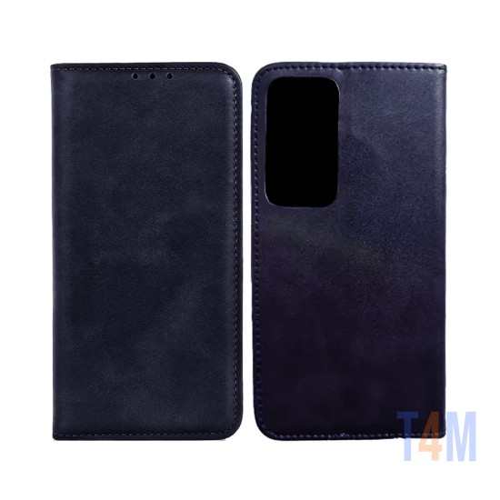 Leather Flip Cover with Internal Pocket For Oppo A16 Black