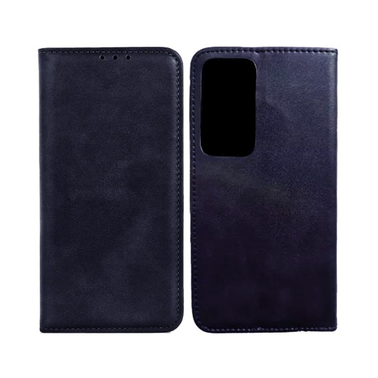 Leather Flip Cover with Internal Pocket For Oppo A16 Black