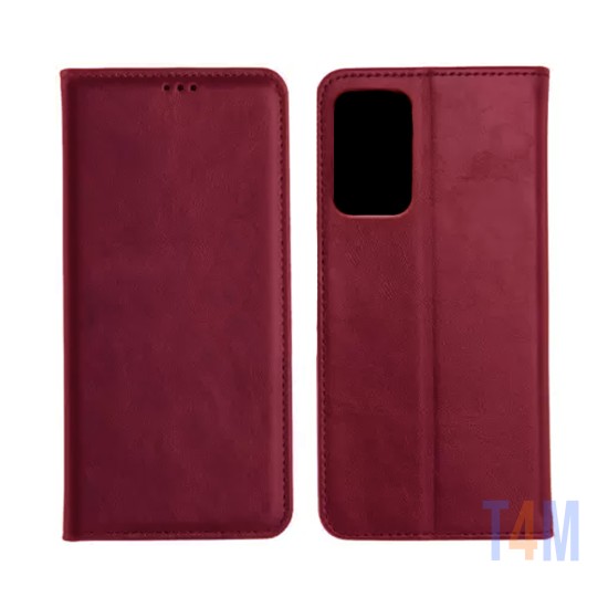 Leather Flip Cover with Internal Pocket for Samsung Galaxy A23 Red