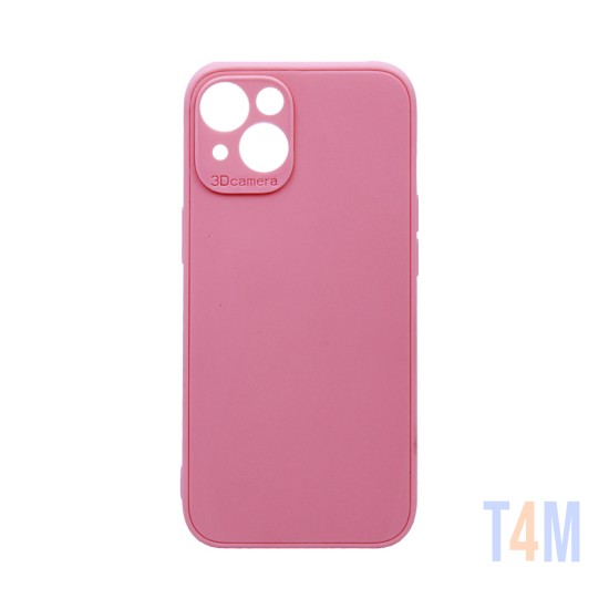 Capa de Silicone Macia com Moldura de Câmera para Apple iPhone 15 Rosa