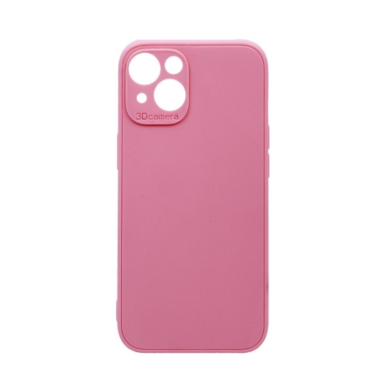 Capa de Silicone Macia com Moldura de Câmera para Apple iPhone 15 Rosa