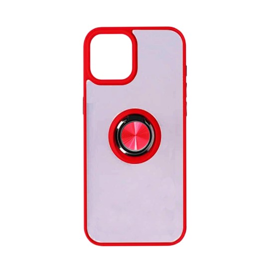 Capa com Anel de Suporte para Apple iPhone 15 Vermelho Fumado