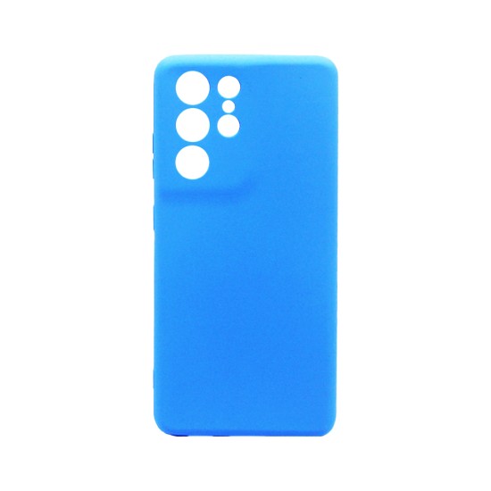 Capa de Silicone com Moldura de Câmera para Samsung Galaxy S21 Ultra Azul