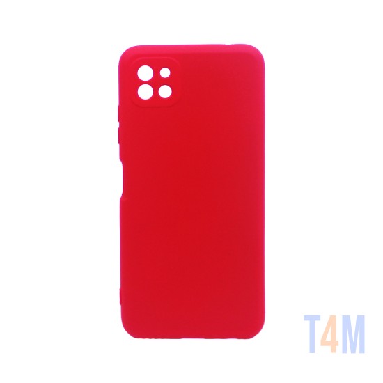 Silicone Case with Camera Shield for Samsung Galaxy A22 5g Red