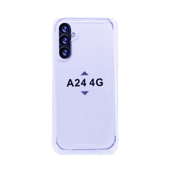 Hard Silicone Case with Camera Shield for Samsung Galaxy A24 4G Transparent