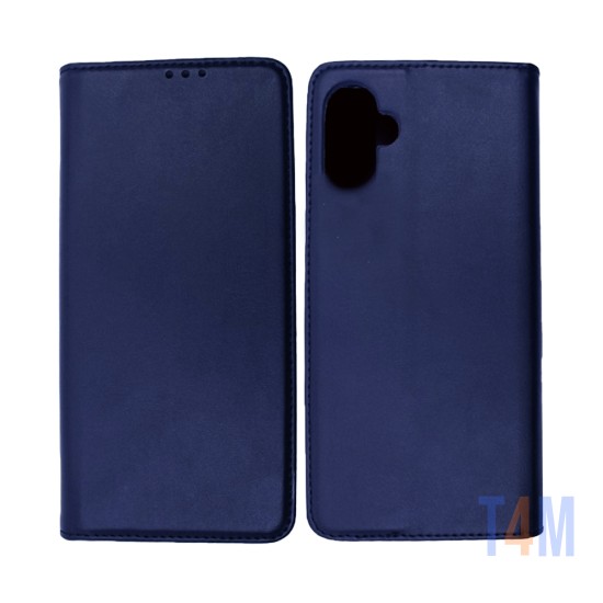 Funda Abatible de Cuero con Bolsillo Interno para Samsung Galaxy A05 Azul