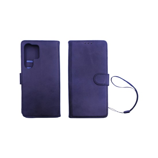 Capa Flip de Couro com Bolso Interno para Samsung Galaxy S24 Ultra Preto