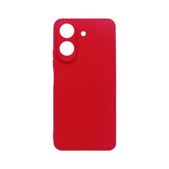 Capa de silicone com moldura de câmera para Xiaomi Redmi 13C/Poco C65 Vermelho