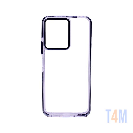 Funda de Silicona Dura Transparente para Xiaomi Redmi 13C/Poco C65 Negro