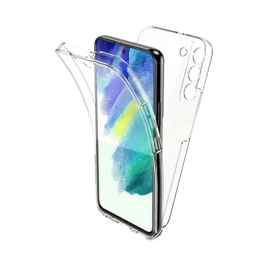 Capa de Silicone com Moldura da Câmera 360º para Samsung Galaxy S22 Transparente