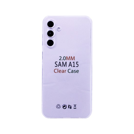 Capa de Silicone Macio com Moldura de Câmera para Samsung Galaxy A15 Transparente