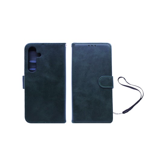 Capa de Couro com Bolso Interno para Samsung Galaxy S24 Verde