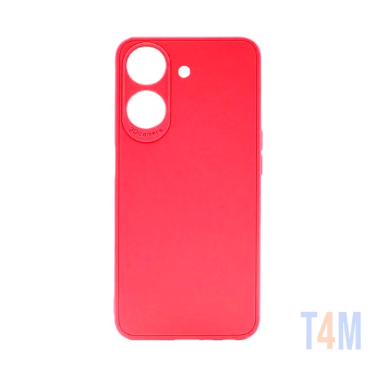 Capa de Silicone Macio com Moldura de Câmera para Xiaomi Redmi 13C/Poco C65 Vermelho