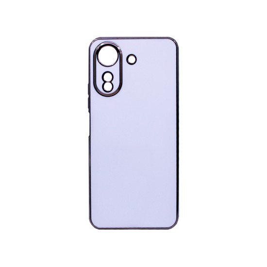 Capa de Silicone Designer com Moldura de Câmera para Xiaomi Redmi 13C/Poco C65 Branco