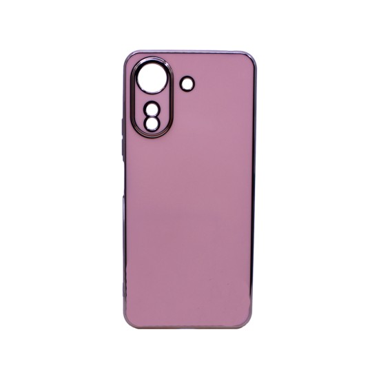 Capa de Silicone Designer com Moldura de Câmera para Xiaomi Redmi 13C/Poco C65 Rosa